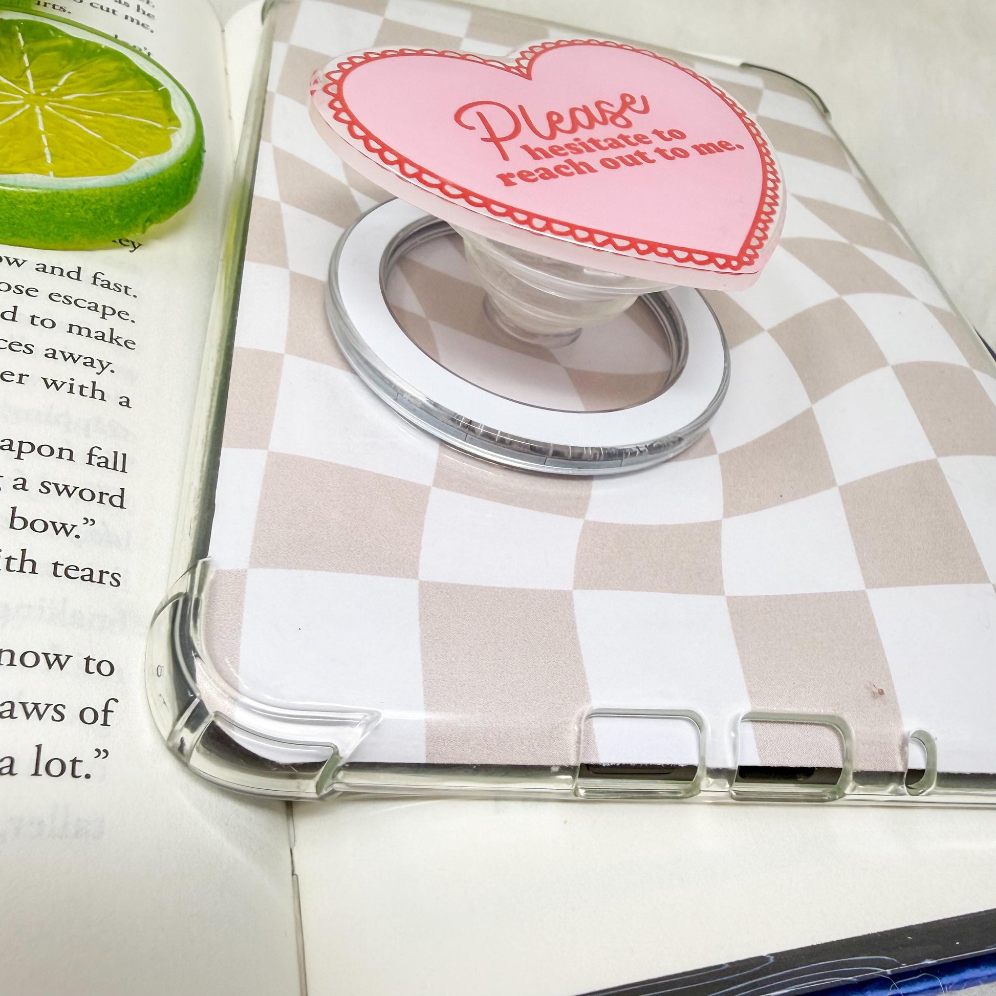 Please Hesitate to Reach Out to Me Heart Magnetic MagSafe Kindle Grip | MagSafe Grip | Kindle Accessories | Phone Grip | E-reader Grip | Pop