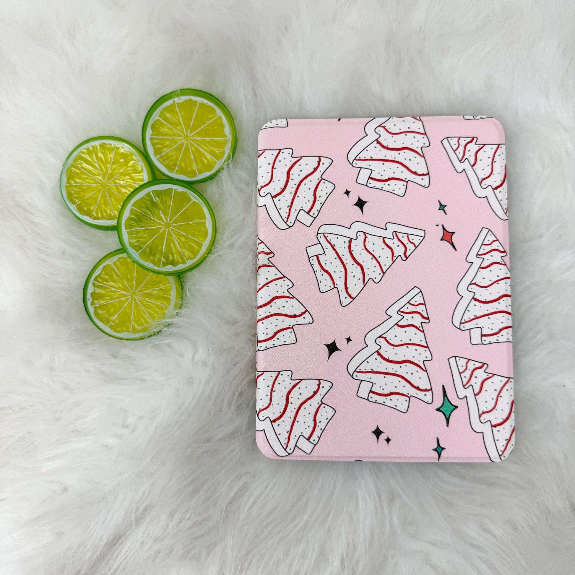 Christmas Cake Snacks Kindle Case with Clear Back | Clear Back with Hand Strap Case | Kindle Paperwhite 11th 12th Gen Colorsoft