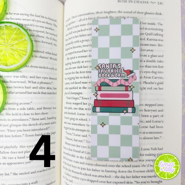 Christmas Bookish Bookmarks | Holiday Reading Bookmark Set | Sleighing My TBR List | Santa’s Favorite Bookworm | Cozy Reader Gift