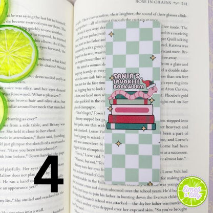 Christmas Bookish Bookmarks | Holiday Reading Bookmark Set | Sleighing My TBR List | Santa’s Favorite Bookworm | Cozy Reader Gift