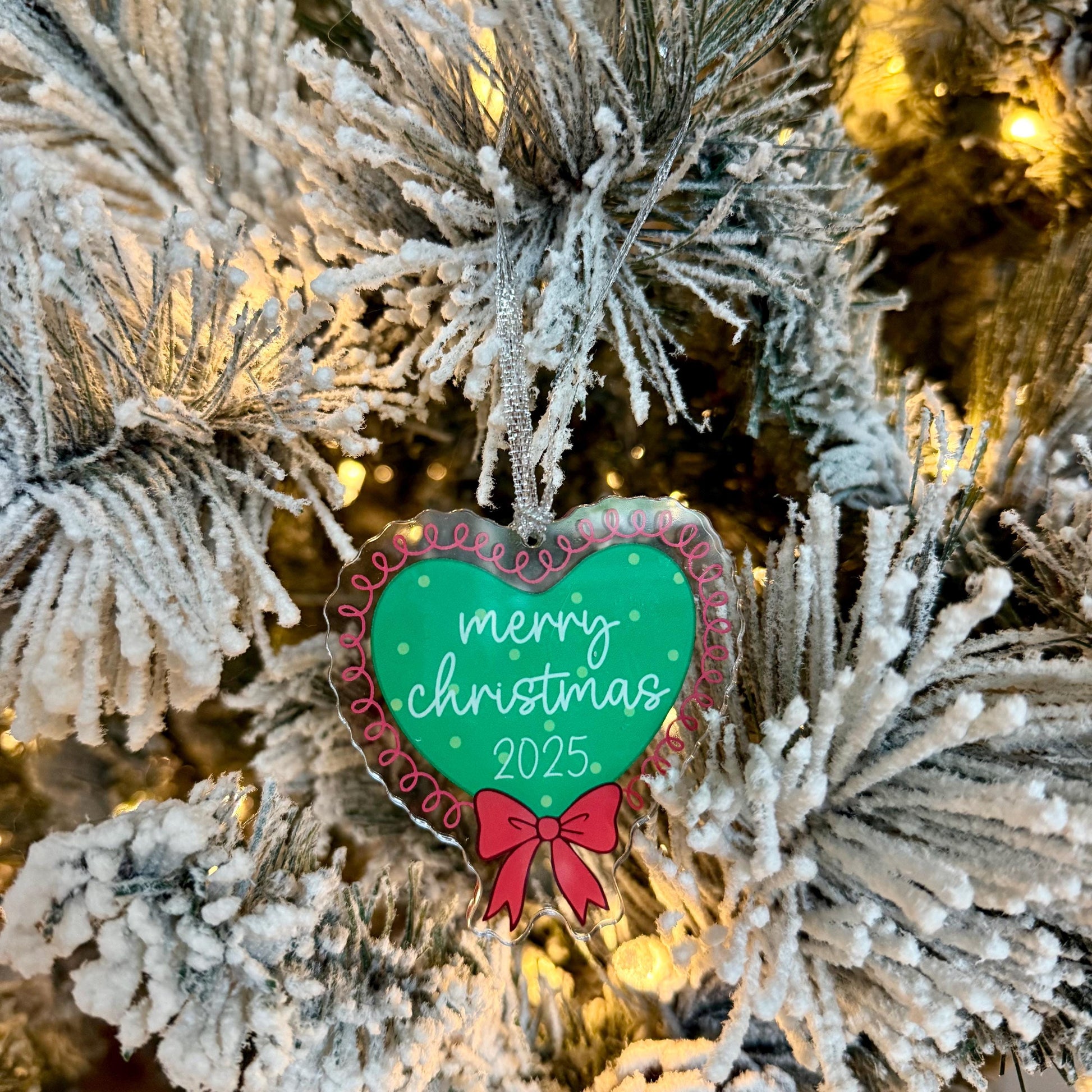 Merry Christmas 2025 Stocking Christmas Holiday Ornament | Cute Bookish 3” Acrylic Ornament | Christmas Tree Gift for Readers | Bookish