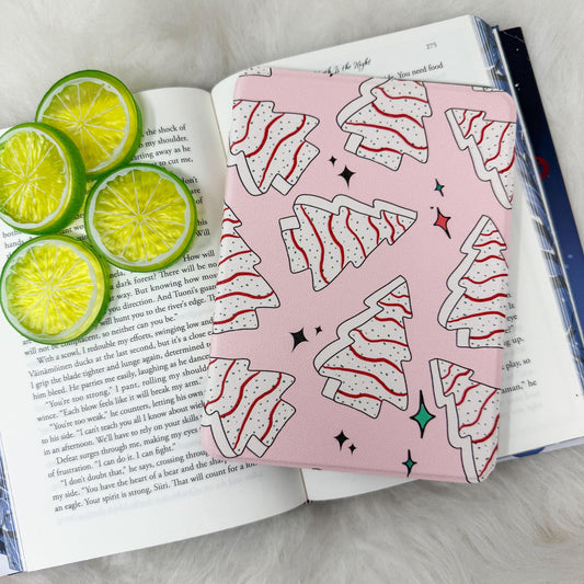 Christmas Cake Snacks Kindle Case with Clear Back | Clear Back with Hand Strap Case | Kindle Paperwhite 11th 12th Gen Colorsoft