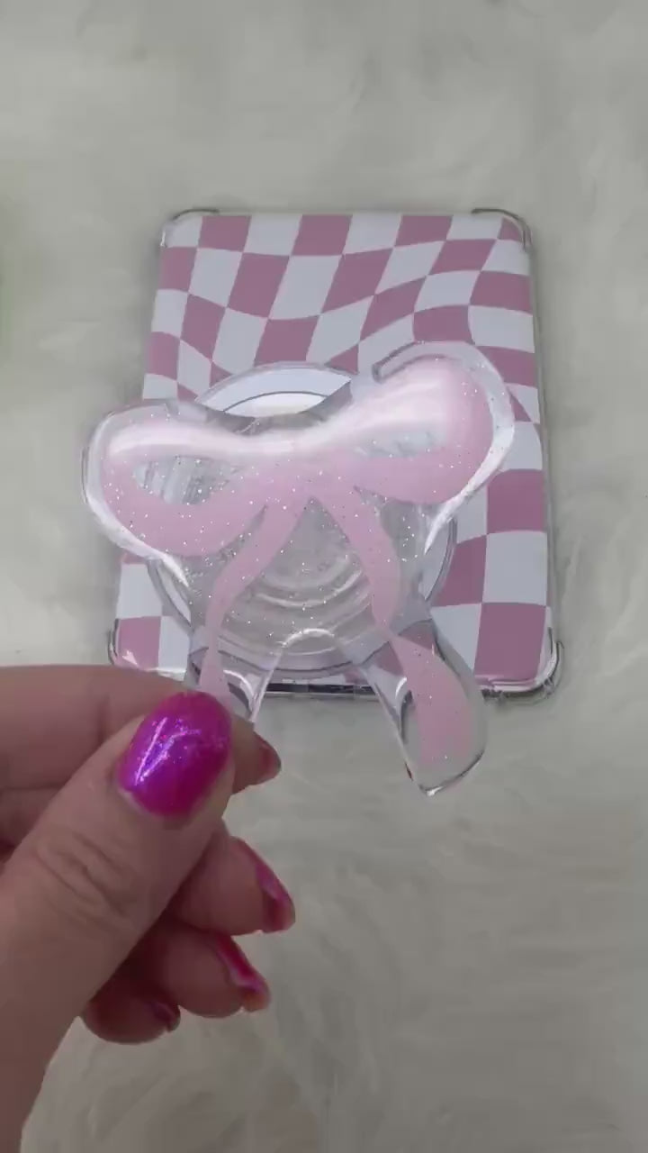 Pink Bow Magnetic Kindle Grip | Kindle Case Grip | Kindle Accessories | Phone Grip | Coquette Bow | MagSafe Kindle Grip | MagSafe Phone Grip