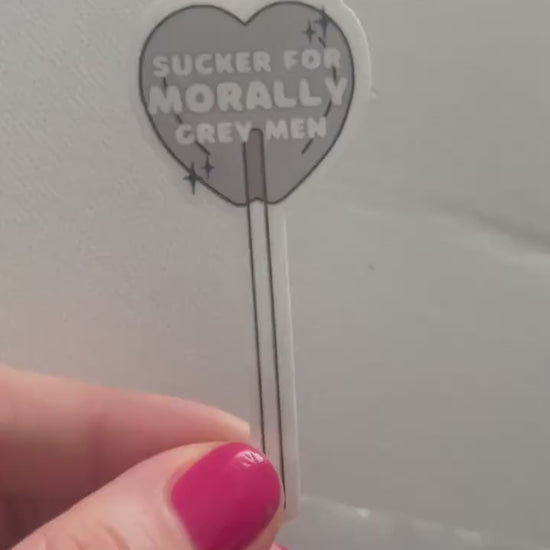 Sucker for morally grey men sticker, morally gray, dark romance, book stickers, kindle, laptop, romance reader, smut stickers