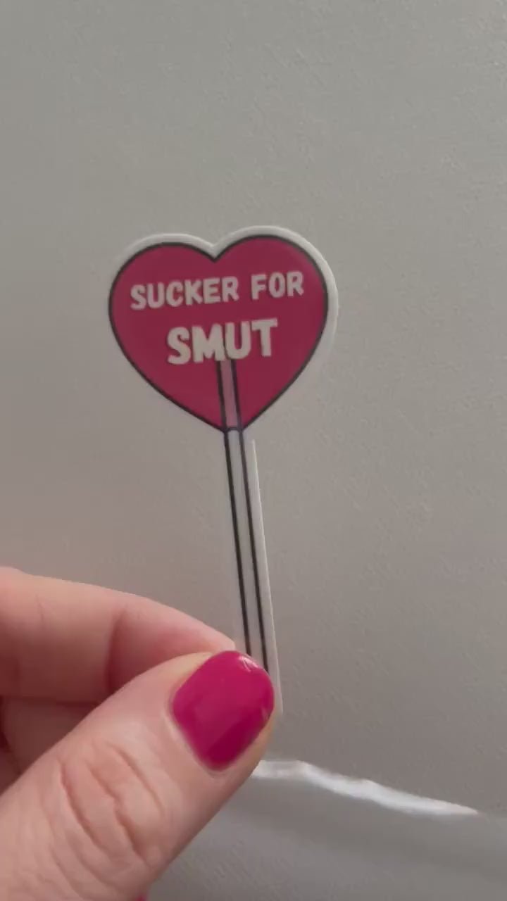 Sucker for SMUT lollipop spicy bookish stickers, dark romance, book stickers, kindle, laptop, romance reader, smut stickers, water resistant