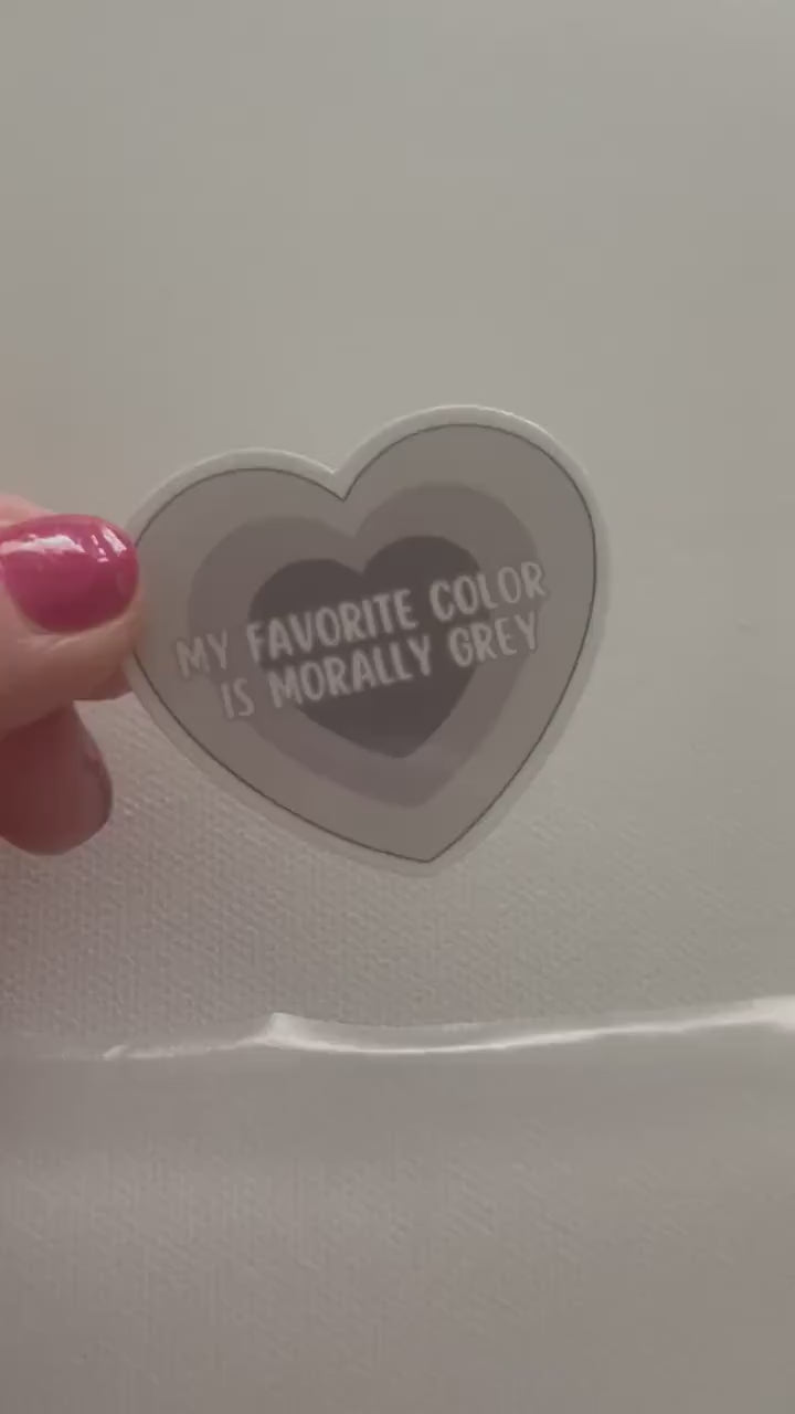 Morally grey heart sticker, bookish stickers, dark romance, book stickers, kindle, laptop, romance reader, smut stickers, bottle