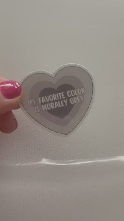 Morally grey heart sticker, bookish stickers, dark romance, book stickers, kindle, laptop, romance reader, smut stickers, bottle
