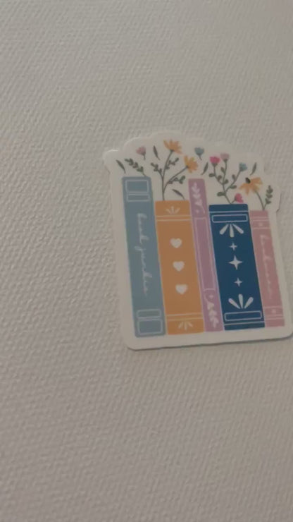 Book junkie book stack sticker, book stickers, kindle, laptop, bookstagram, spicy romance bookish sticker, spring stickers, cute sticker