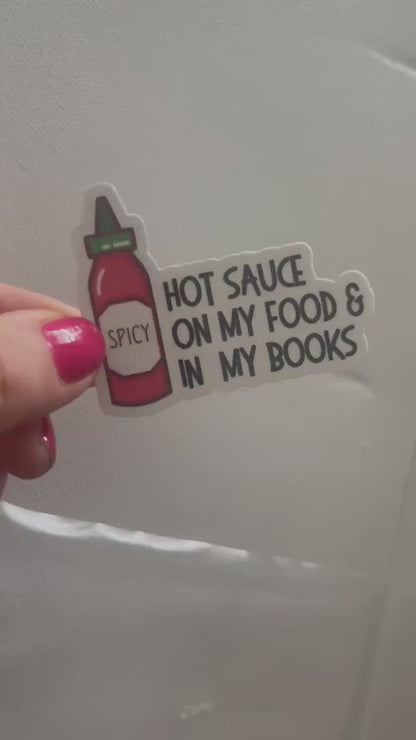 Spicy Hot Sauce Food Books, bookish stickers, dark romance, book stickers, kindle, laptop, romance reader, smut stickers, smutty
