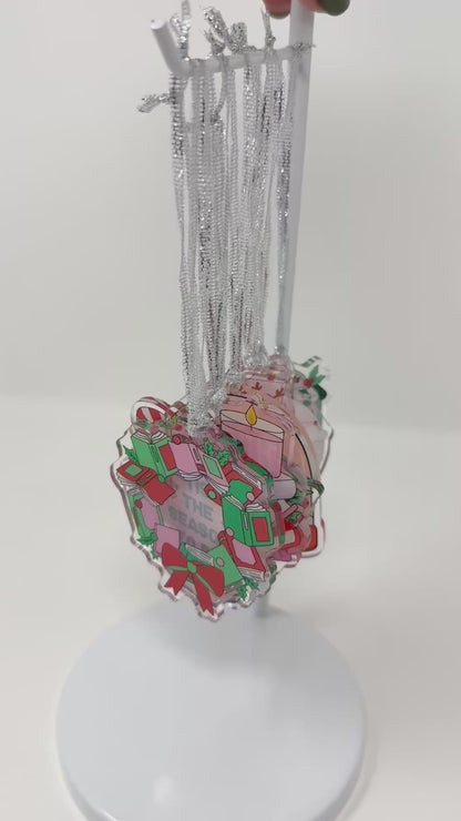 Christmas Book Wreath Bookish Ornament