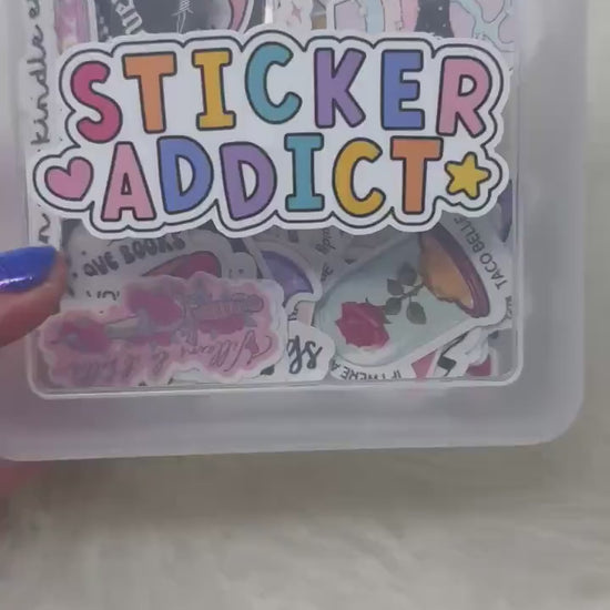 Sticker Addict Storage Box | Kindle Stickers Holder | Sticker Storage Box | Sticker Box | Gift for Book Lover | Organizer for Stickers