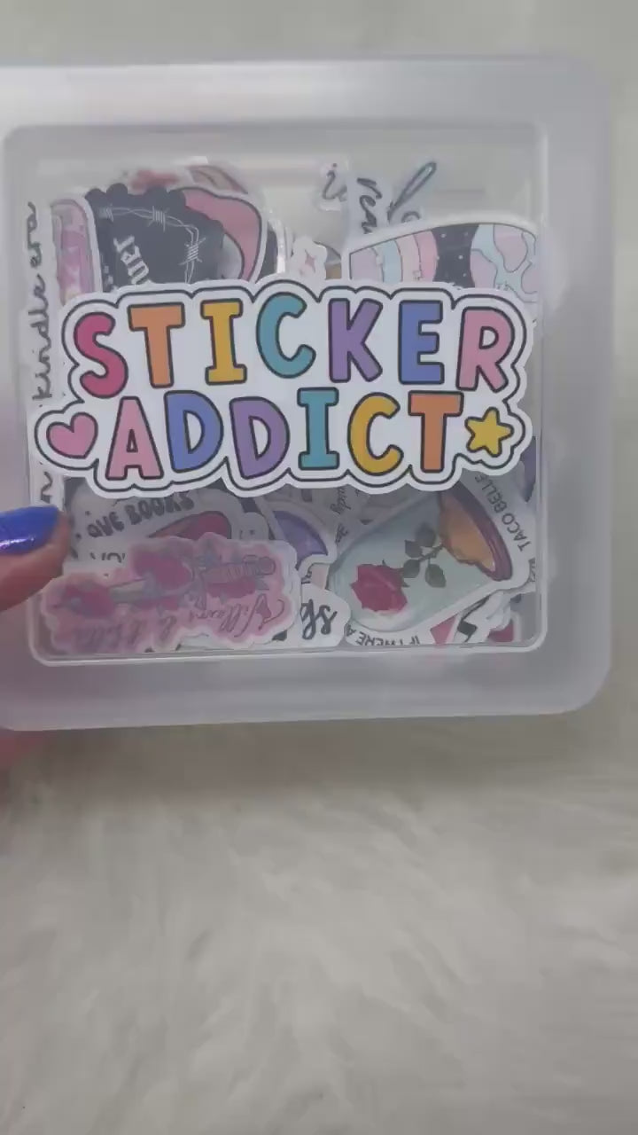 Sticker Addict Storage Box | Kindle Stickers Holder | Sticker Storage Box | Sticker Box | Gift for Book Lover | Organizer for Stickers