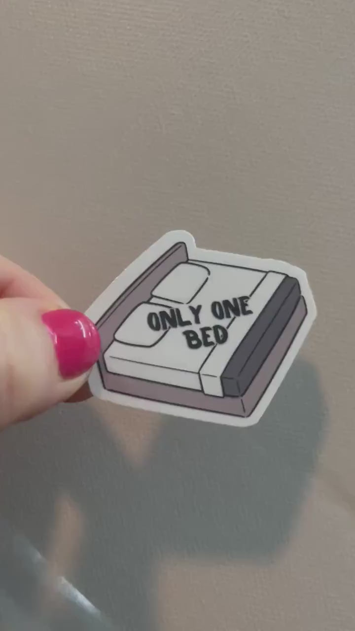 Only one bed romance trope sticker, book stickers, kindle, laptop, romance reader, spicy romance, smut stickers, bookish sticker