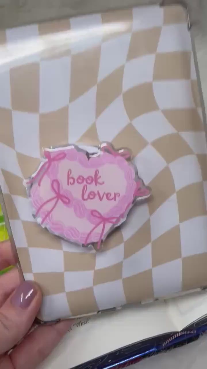 Book Lover Coquette Pink Ribbon Vintage Cake Heart Magnetic MagSafe Kindle Grip | Pop Grip | Kindle Accessories | Phone Grip | E-reader Grip