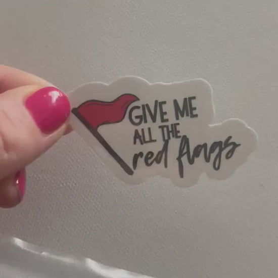Give me RED FLAGS bookish stickers, dark romance, book stickers, kindle, laptop, romance reader, booktok, smut stickers, smutty