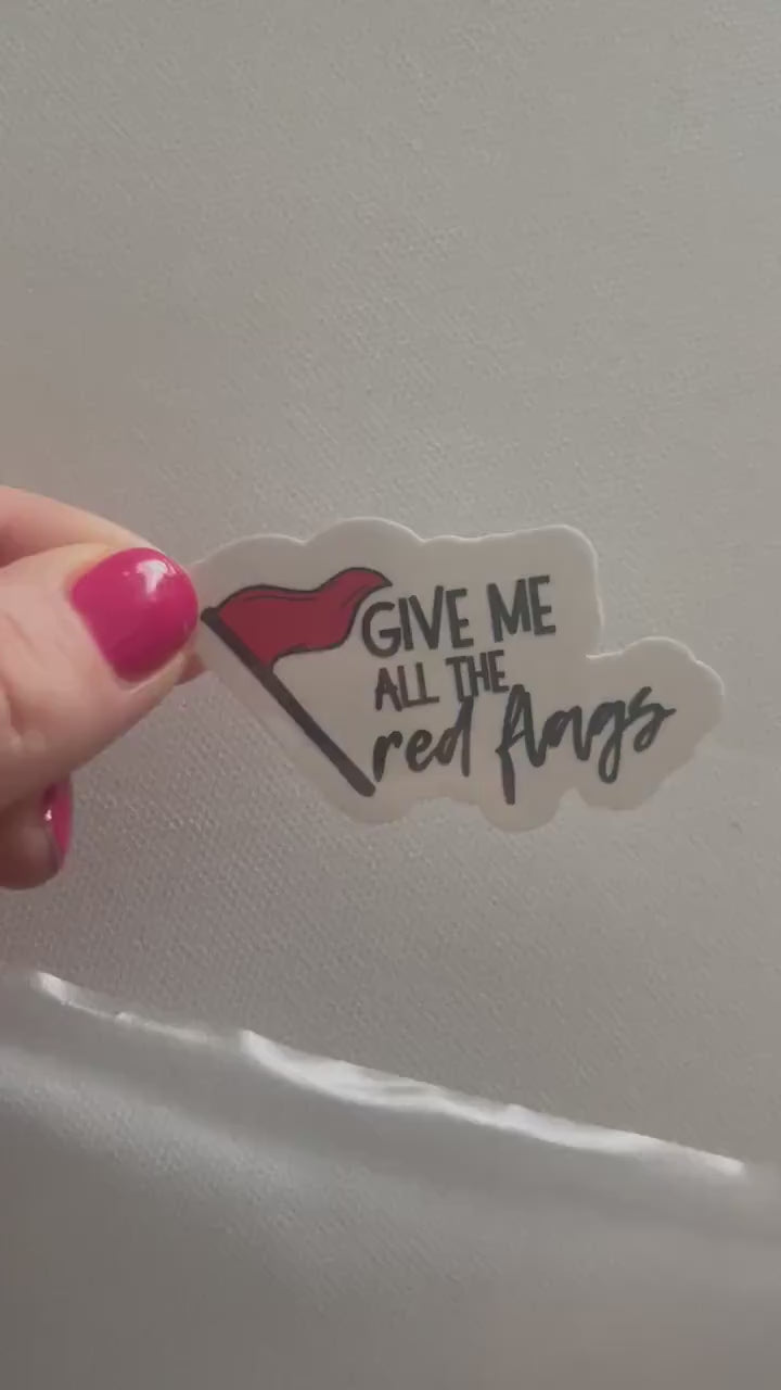 Give me RED FLAGS bookish stickers, dark romance, book stickers, kindle, laptop, romance reader, booktok, smut stickers, smutty