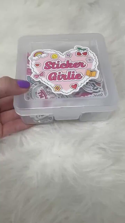 Sticker Box | Kindle Stickers Holder | Sticker Storage Box | Clear Box | Gift for Book Lover |  Organizer for Stickers