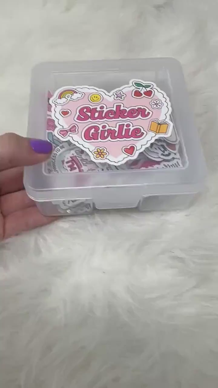 Sticker Box | Kindle Stickers Holder | Sticker Storage Box | Clear Box | Gift for Book Lover |  Organizer for Stickers
