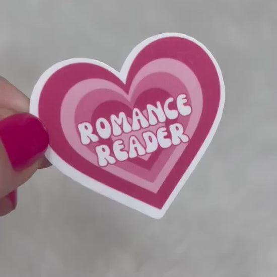 Romance Reader Retro Trippy 70s Heart sticker, book stickers, kindle, laptop, foodie, bookish stickers, decal,water bottle,