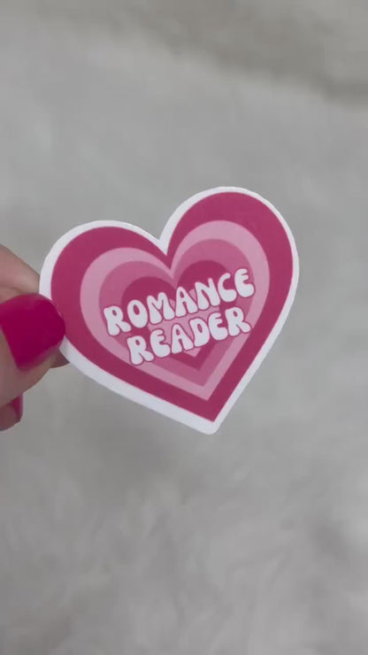 Romance Reader Retro Trippy 70s Heart sticker, book stickers, kindle, laptop, foodie, bookish stickers, decal,water bottle,