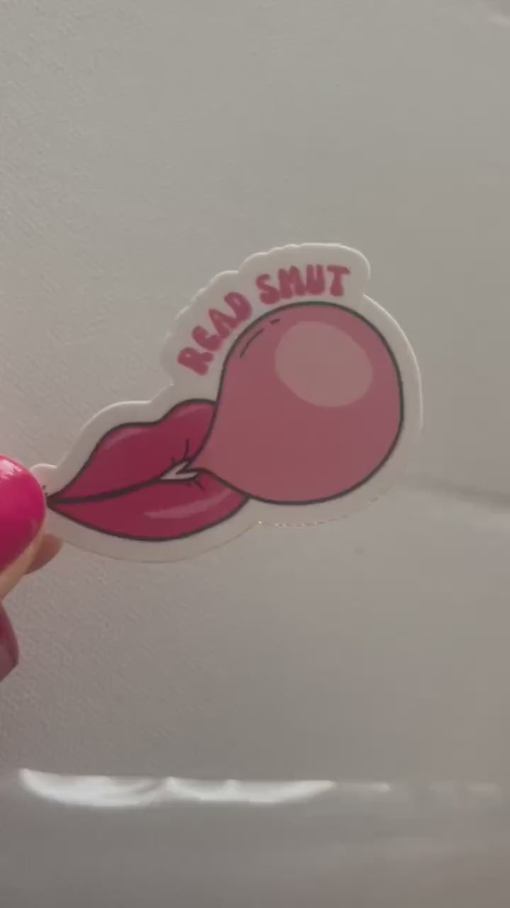 Read SMUT mouth bubble spicy bookish stickers, dark romance, book stickers, kindle, laptop, romance reader, waterproof, smut stickers, smut
