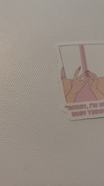 Sorry, I’m very busy today sticker, book stickers, kindle, laptop, bookstagram, spicy romance, bookish sticker, spring time