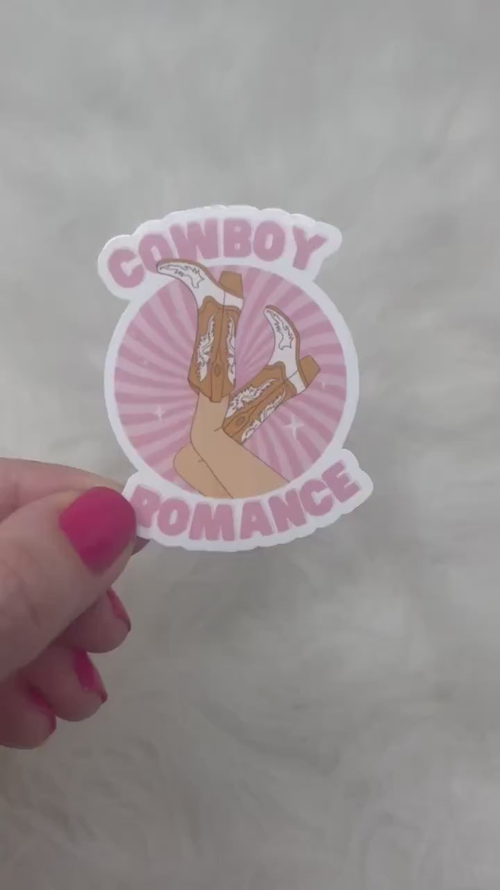 Cowboy romance stickers, cowboy romance era, kindle,  romance reader, save a horse, cowboy boots, waterproof, water bottle, bookish stickers