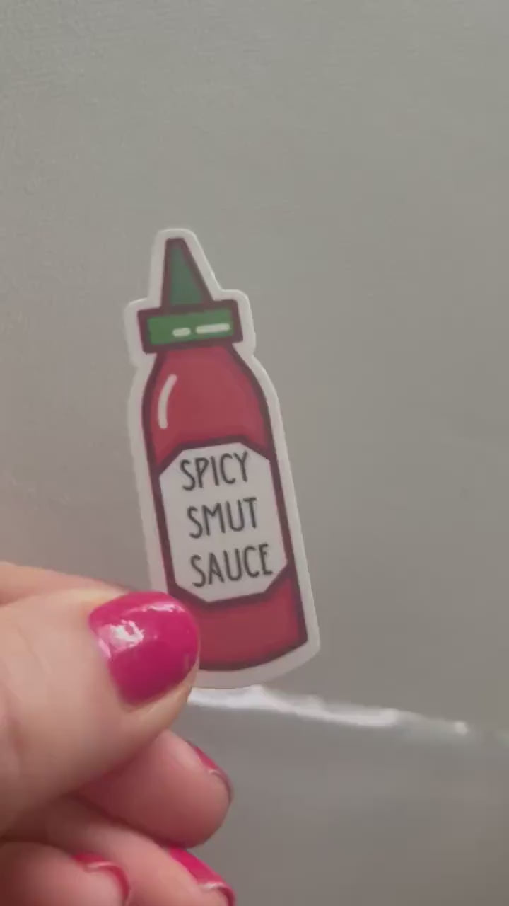 Spicy Smut Hot Sauce bookish stickers, dark romance, book stickers, kindle, laptop, romance reader, smut stickers, smutty, Sriracha